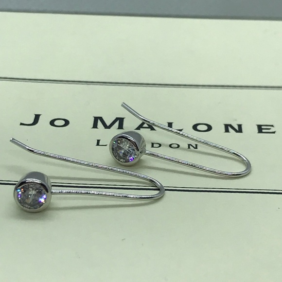 Sterling Silver 925 CZ Drop Earrings - Picture 3 of 5